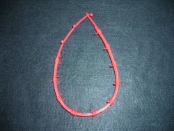 666 RUBBER WIRE NECKLACE/RED